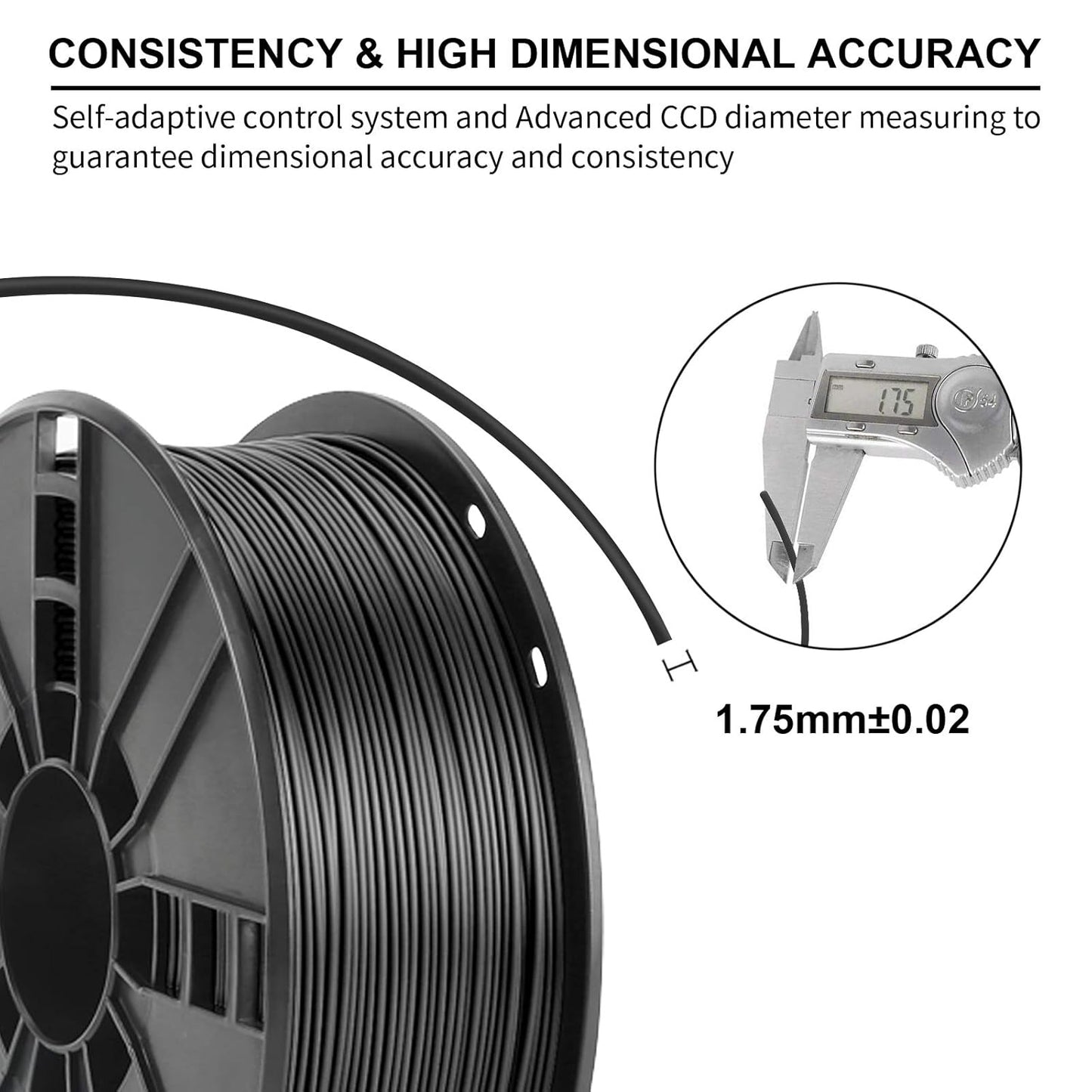 PLA plus (PLA+) Filament 1.75Mm Bundle with 20G Cleaning Filament, Black PLA Pro 3D Printer Filament, Premium PLA 1Kg Spool(2.2Lbs), Dimensional Accuracy +/- 0.03Mm, (Black 2 Pack)