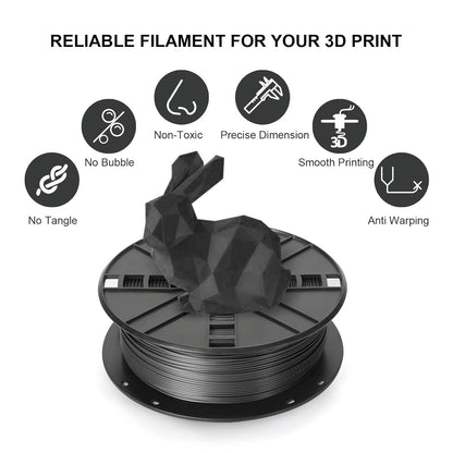 PLA plus (PLA+) Filament 1.75Mm Bundle with 20G Cleaning Filament, Black PLA Pro 3D Printer Filament, Premium PLA 1Kg Spool(2.2Lbs), Dimensional Accuracy +/- 0.03Mm, (Black 2 Pack)