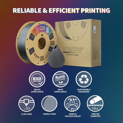 PLA Filament 1.75Mm PLA 3D Printer Filament, 1Kg Cardboard Spool (2.2Lbs), Dimensional Accuracy +/- 0.02Mm, Fit Most FDM Printer (Space Gray)