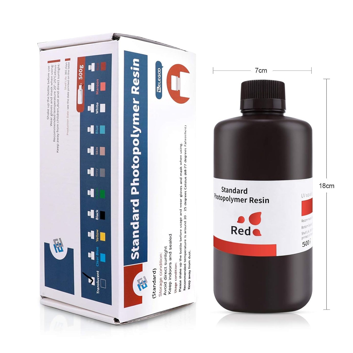 Standard LCD 3D Printer Resin, Fast Uv-Curing 3D 405Nm UV Resin Photopolymer Resin for High Precision Rapid LCD 3D Printing Clear Red 500G