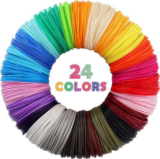 24 Colors 1.75Mm ABS 3D Pen Printer Filament Refill, Each Color 3.5M, Total 84M ABS Material, Support for MYNT3D / SCRIB3D 3D Printing Pen, Not Fit for 3Doodler Pen