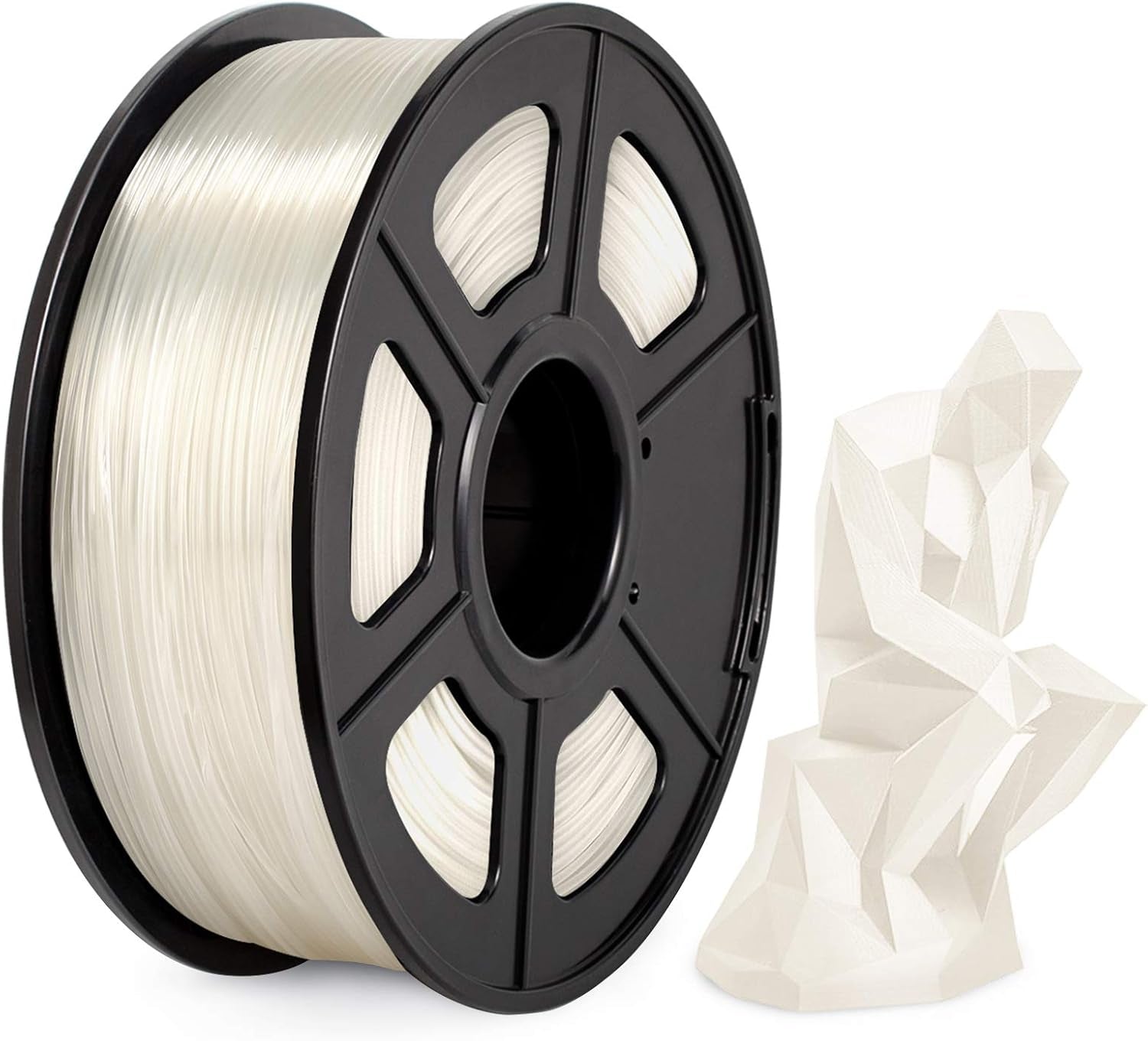 PLA Filament 1.75Mm,  PLA 3D Printing Filament Clear, Dimensional Accuracy +/- 0.02Mm, 1KG (2.2 LBS) Spool, PLA Transparent