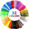 32 Colors 3D Pen PLA Filament Refills, Each Color 10 Feet, Total 320 Feet, Pack with 4 Finger Caps