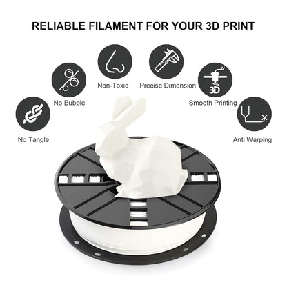 PLA plus (PLA+) Filament 1.75Mm with 20G Cleaning Filament, White PLA Pro 3D Printer Filament Toughness Enhanced, Premium PLA 1Kg Spool(2.2Lbs), Dimensional Accuracy +/- 0.03Mm